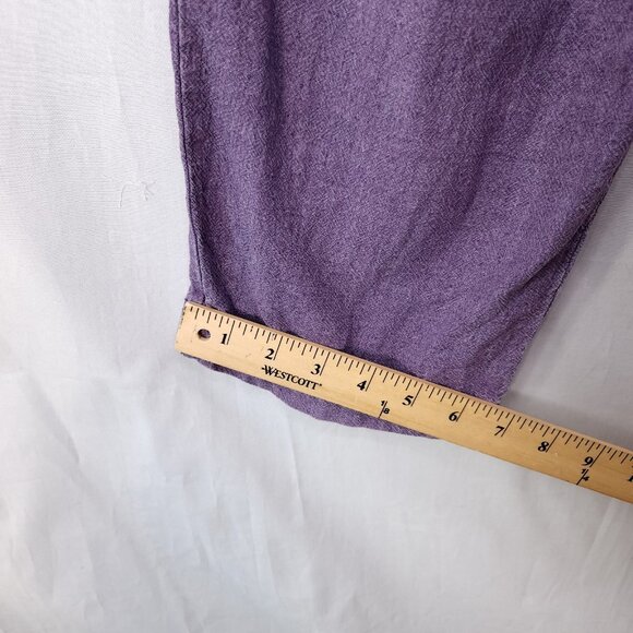 Free People Linen Trousers Calla Pleated Size 0 Purple Straight Leg Pants - Picture 14 of 15